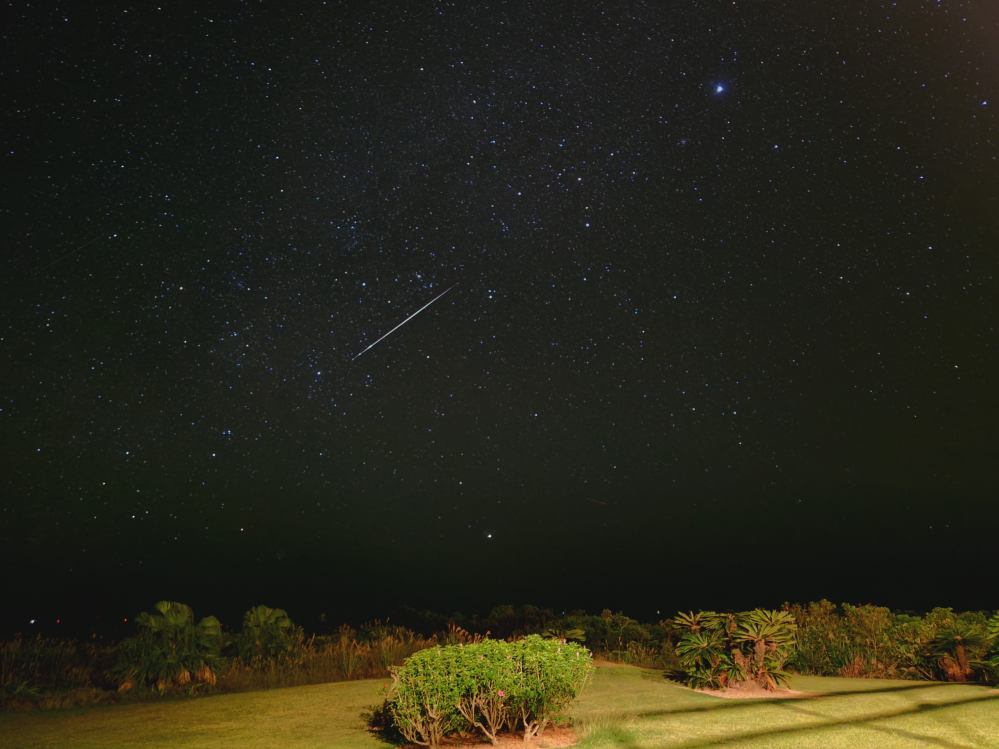 この写真の右上の明るい星はなんですか？ 石垣で、11月の日の出前に撮影しました。 なにかの星座が写ってたりしますか？