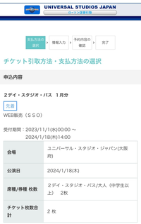 USJ ユニバーサルスタジオジャパン 大人 チケット 2枚 来年の10月6日