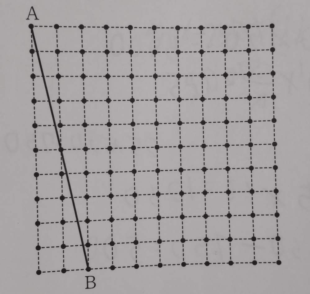 中学受験算数の問題です。 小６の子供にわかるように解説していただけると大変助かります( ；∀；) ①画像にある、方眼紙の１目盛りを1cmとします。ABを一辺とする直角二等辺三角形ABDを書き、面積を求めなさい。 ②ABを一辺とする正方形を考えます。この正方形の面積を求めなさい。(図には書ききれません) 定規等の道具が使えないなか、格子の問題をどのように考えるのかわからず質問させていただきました。 よろしくお願い致します。