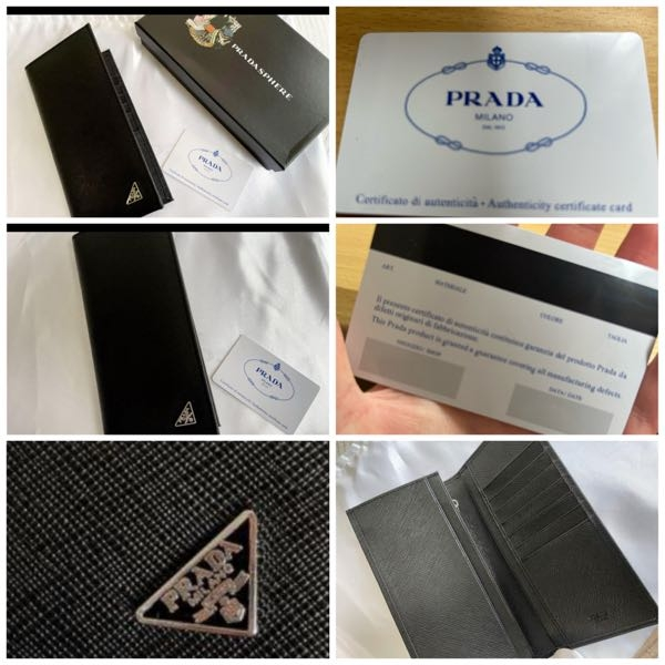 メルカリで並行輸入の正規品を買ったのですが、カード、PRADAのロゴを見る限り偽物ですよね？