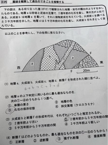急募 高二の地学です 解いてみたのですが、丸つけをして貰えませんか？ まちがっていたら答えも教えて頂きたいです よろしくお願いします！