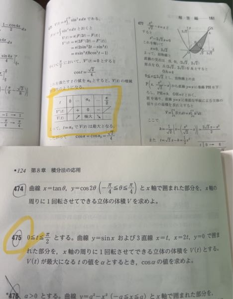 数3の問題です この増減はどうやって求めるんですか？