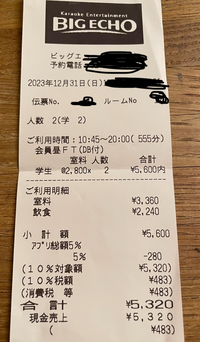 ビッグエコーに行ったのですが、料金が高くて驚きました。
飲食はひとつもしていないのですが、飲食の欄があるのは何故ですか？？
フリータイム、ドリンクバー付きです。 