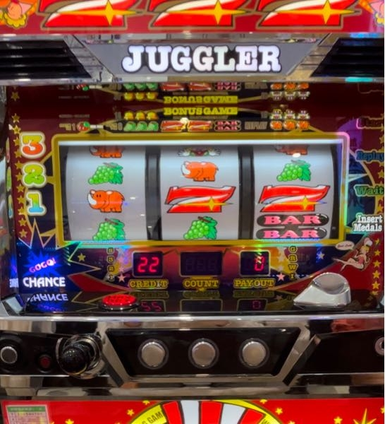 ジャグラーで逆押し2確を狙っていてこの目ではBIG確定ではない 