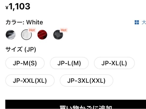 シーインのサイズ表記のことなんですが、JP-XL（M）この場合日本で