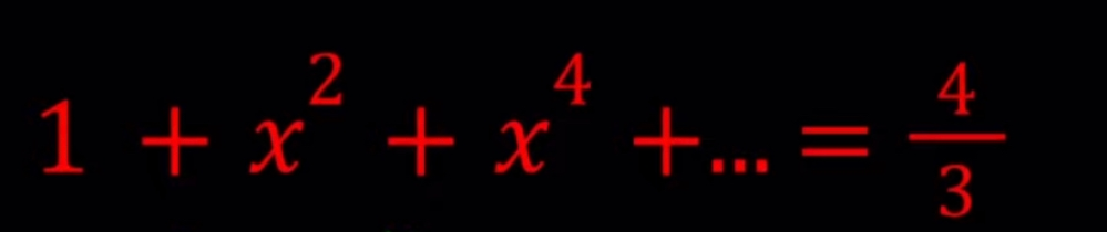 ご教授願いたいのは 1+ x^2 + x^4 +… の和はどう導くのでしょうか？
