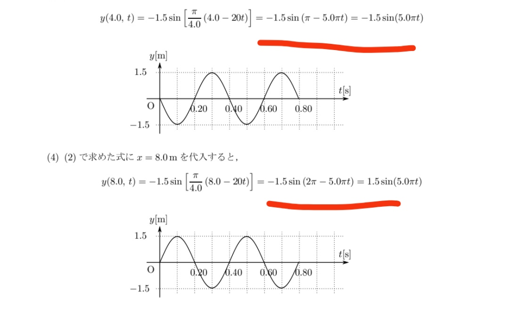 物理の問題について質問です。 赤で線を引いたところはどう式を変形したら答えになるんですか？