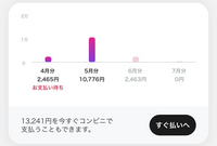 ペイディについてです。支払い待ちになっている4月分だけ支払いし 