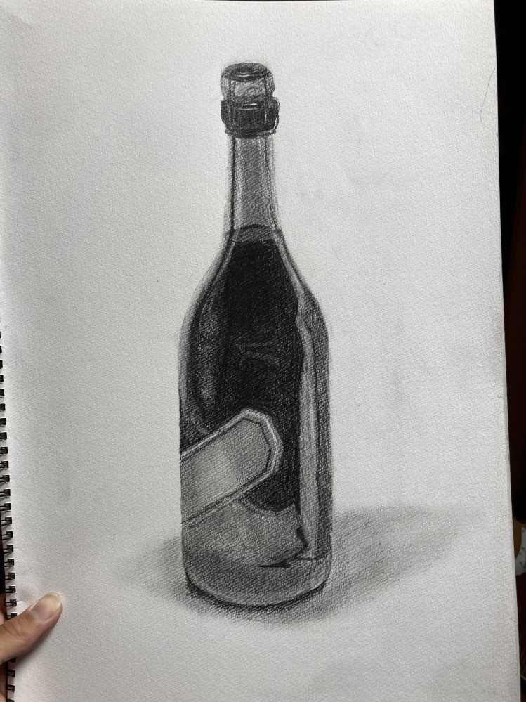 自分で書いた油絵です！ 自分が書いた油絵(箱と瓶)