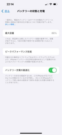 iPhone14ProMax Appleストア購入 バッテリー最大容量86% iPhoneのバッテリー最大容量86%なのですがこれは消耗していると