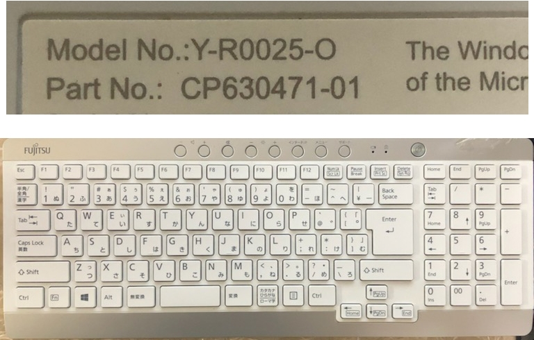 r0025ページ FUJITSUのキーボードY-R0025-Oというキーボードが - Yahoo!知恵袋