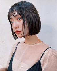 ライブのヘアメについて！今現在このくらいの長さの切りっぱなしボブ 