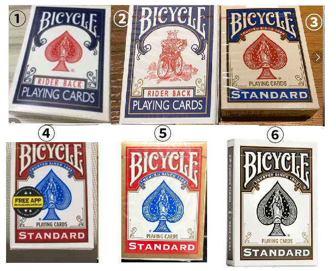 画像有】手品用トランプBICYCLEのライダーズバックと言われる6種の