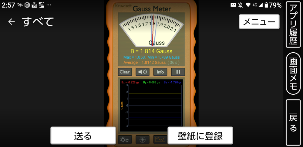 ガウスについて質問です。 画像の数値ですが 1.814Gass=181.4マイクロステアでよいでしょうか？ また、この数値は心身に悪影響を及ぼすでしょうか？ どうぞよろしくお願いいたします。