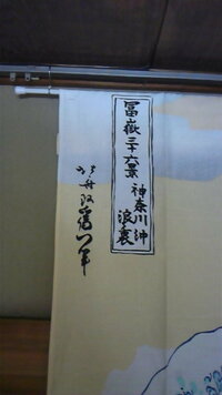 葛飾北斎の｢冨嶽三十六景神奈川沖浪裏｣の題名？の横に書いてある