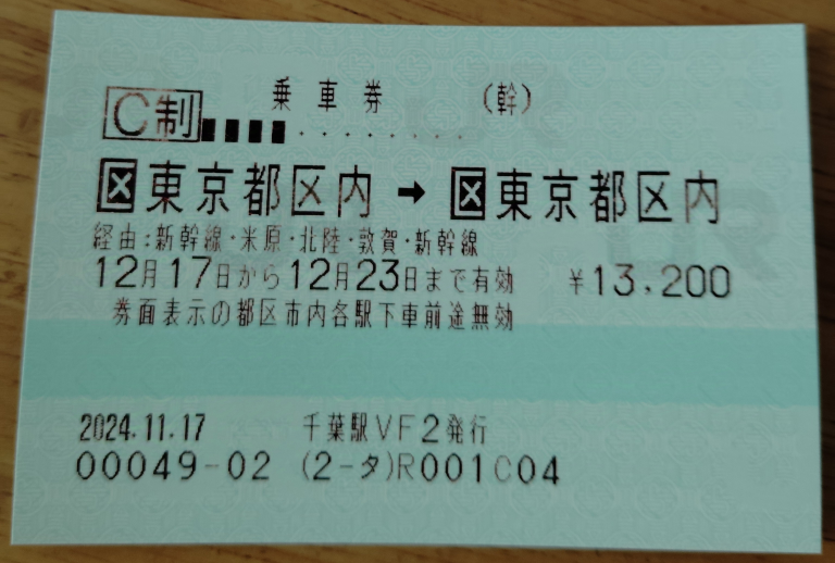 この乗車券の有効期限を見て皆さんは、どう思いますか