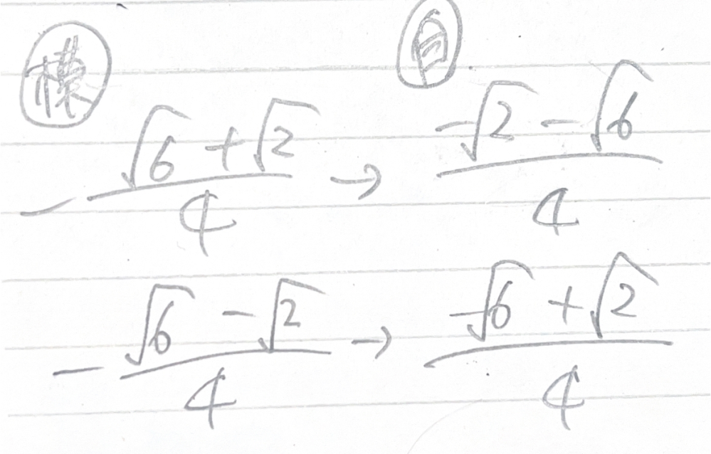 数学で、画像のような答え方ではダメですか？ 左が模範解答で、右が自分が答えた答えです。 マイナスは外に出さなきゃダメですか？