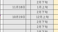 Excelの表示について教えて下さい。
画像のように左から、当日の日付に(50日を足した日付)を月(上旬、中旬、下旬)と自動的に表示できるのですが、空欄日にも記載が出てしまいます。 errorを表示させないみたいに、左が空欄の時は右端の欄は空欄にしたいのですが、上手く説明出来ずすみません。

よろしくお願いいたします。