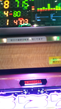 このデータカウンターで前日の最終回転数を見るのはどこを押せば