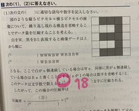 ランレングス圧縮の符号化について。
回答には、符号化後の文字数を数えると18文字になると書いてありました。ですが、なぜそうなるのかよく分かりません。教えて頂けると嬉しいです。 