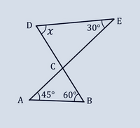 こうゆう形の問題で
180−（60+45）=75 180−（30+75）=75以外で簡単な解き方があったはずなんです。どなたか覚えてる方いませんか？ 