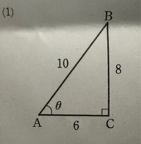 至急お願いします！
この問題の解答とその解き方を教えてください！

次の図のsinθ、cosθ、tanθの値を答えよ 