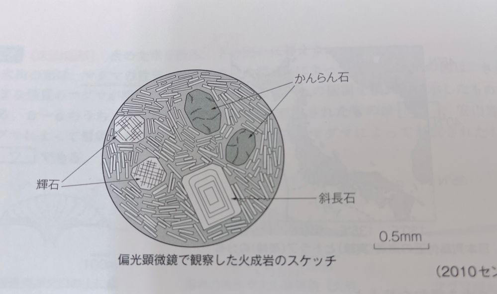 この火成岩はなんですか？できれば理由もお願いします。