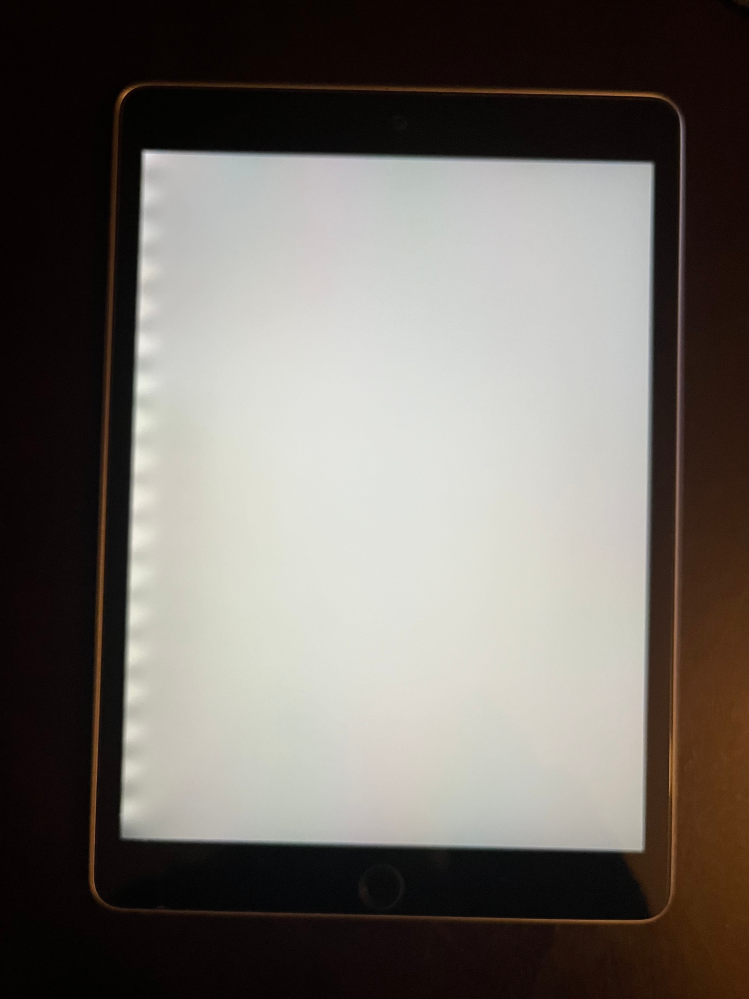 iPad 第7世代 液晶光漏れあり iPadの液晶の左側が画像のように突然等間隔に光り始めました。スクショ