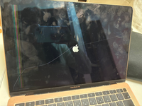 MacBookAirの画面がヒビ割れ？しました。触っても割れ目