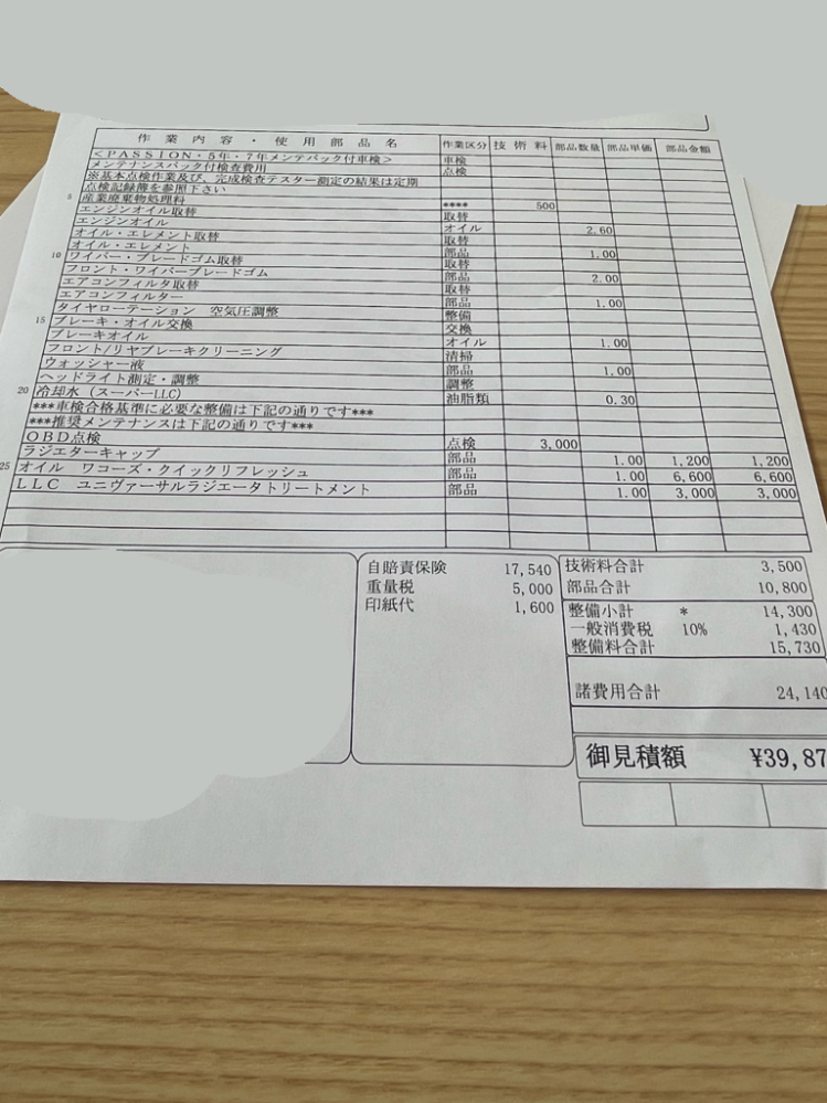 初めての車検をやりましたこの値段、推奨メンテナンス...』 スズキ 