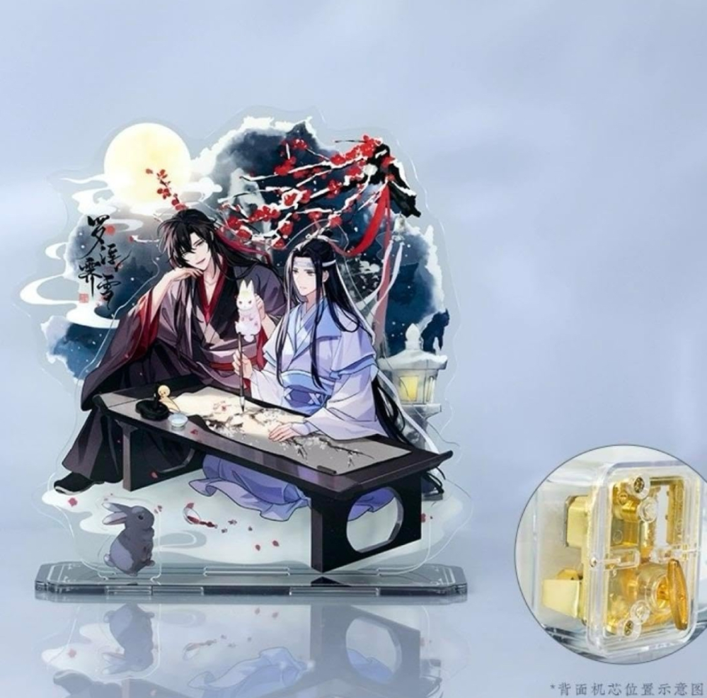 魔道祖師のグッズで下の画像のオルゴール付きの物を購入したのですが、オルゴールがなんの曲なのか分からず…… アニメは見終わっていますが、ラジオはまだ聞いたことがありません。 どの曲なのかとても気になります！ 先輩方教えていただきたいです！！