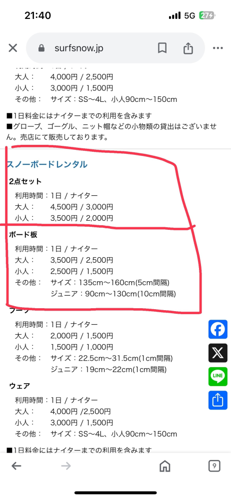 上越国際スキー場のスノボーレンタルの「2点セット」と「ボード板」は何が違うんですか？2点セットには何が含まれてますか？