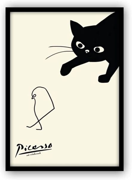 ピカソの猫の絵下記の猫の絵は、ピカソが何歳くらいの時に描いた絵