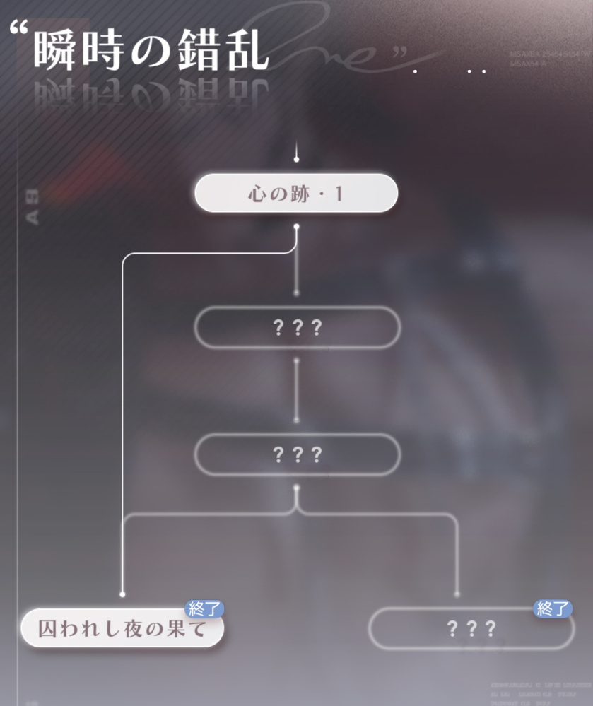 恋と深空の現在の限定思念 逃げ場なき明日 のレイの思念 瞬時の錯乱について質問です。 ストーリーの解放されていない分岐の部分は何をすれば解放できますか？ 特にストーリーの中で選択肢もないので、どうすればよいものかと考えています。