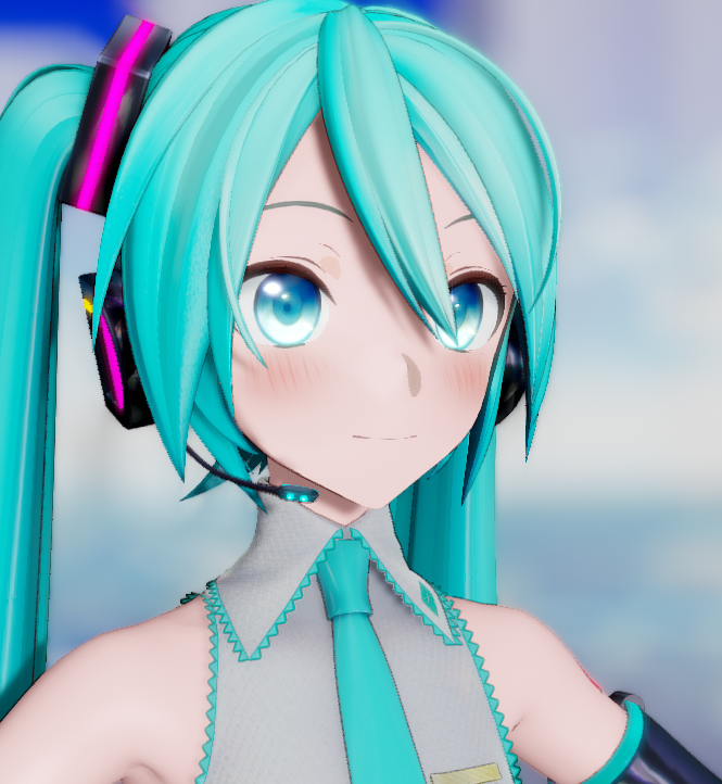 RAYMMDを最近始めた者です。 質感についての質問なのですが、 https://youtu.be/ngE6eI6H49I?si=biKyHs1ce3WHuKcE この方のような質感にしてみたいです。 現在こんな感じで、 skybox：Sky Hemisphere マテリアル：Editor内の肌skin,髪Anisotropic, 服clothにノーマルマップを割り当てたもの エフェクトはなし。 照明はメイン照明のみで正面から当ててます。 スポットライトなどは入れていません。 大手の方の動画を見ると影もくっきりしていたり、 髪などのスフィアがきれいで透明感があります。 あの質感はfxファイルの編集で出来るものなのでしょうか？ アドバイスいただけると嬉しいです。