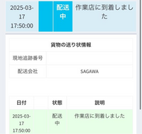 Qoo10で注文した物が2日前に作業店に到着したんですけど配達され