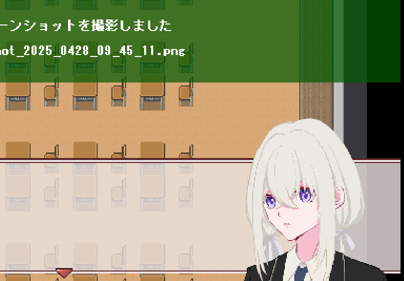 ウディタでゲームを作成する際の画像サイズに関して質問です。 現在ゲーム画面サイズを640×480でゲームを作成しているのですが、キャラ画像を貼ろうとすると画像のように画質がかなり悪くなってしまいます。 現在作成している画像は600×600pxのキャンバスで作成しており、それを30％に縮小してしようしています。 最初から小さいキャンバスで描こうとも考えたのですが、当然ですが180×180pxですと最初からあまりうまく描くことが出来ませんでした。 ウディタを使用してゲームを作成している方々はどの程度の画像サイズを使用しているのでしょうか？ また、公式の画像素材を見たのですが、384×530で描かれているにも関わらずかなり画質が良いように感じました。 小さいキャンバスでもきれいに描く方法があるのでしょうか？ 初歩的な質問で申し訳ございません。 対処法などを知っている方がいましたらご回答よろしくお願い致します。