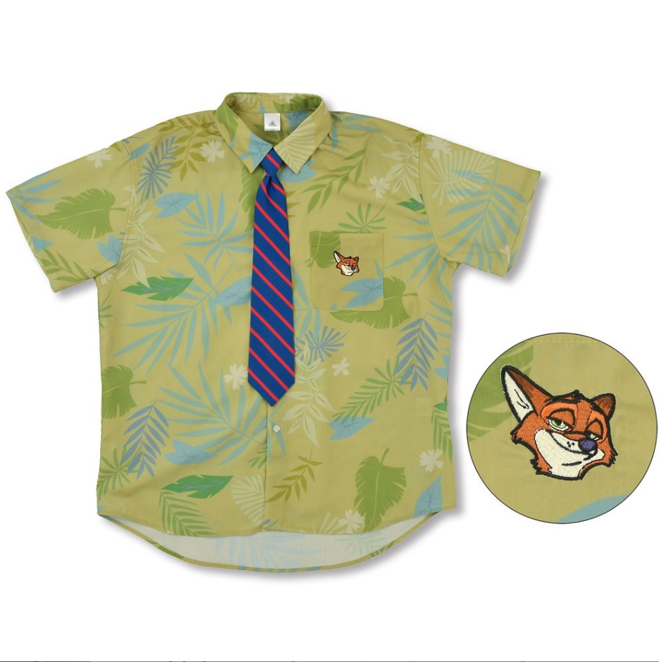 ディズニーストア ユニベアシティ コスチューム ニック 制服 アロハシャツ ディズニーストアで現在販売されているニック・ワイルドのアロハシャツ