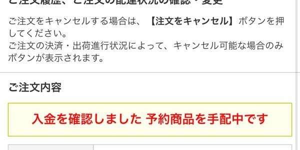 ヨドバシドットコムで予約商品を購入しました。明日が発売日です