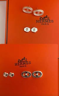 【さりげないロゴがオシャレ♪】HERMES ロゴピアス ピアス 《エピュール・エケストル》 GM | Hermès - エルメス