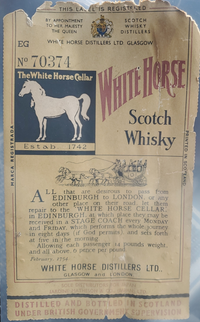 ホワイトホース スコッチウイスキー ラベル No.70374 5桁台 希少品 ホワイトホース スコッチウイスキー ラベル No.70374 5桁台 希少