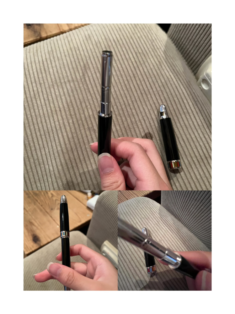 下の画像のポールスミスのボールペンを使っています。前にインクを