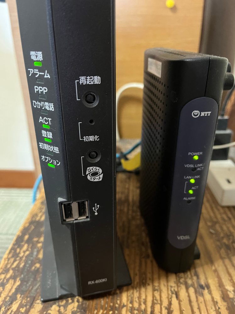 RX600KIについて教えてください突然ひかり電話とインターネットが使え