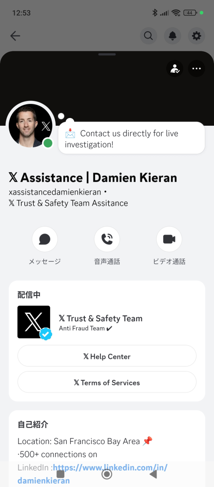 X(Twitter)にて間違えて報告したから取り消しの申請して欲しいということでdiscordで会話してるんですがこのアカウントは詐欺ですかね？