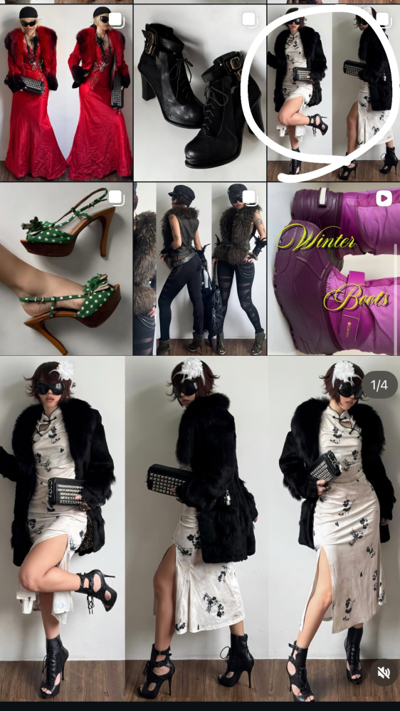 インスタで○の投稿を押したら下の様に3つの画像が連なった一枚が表示