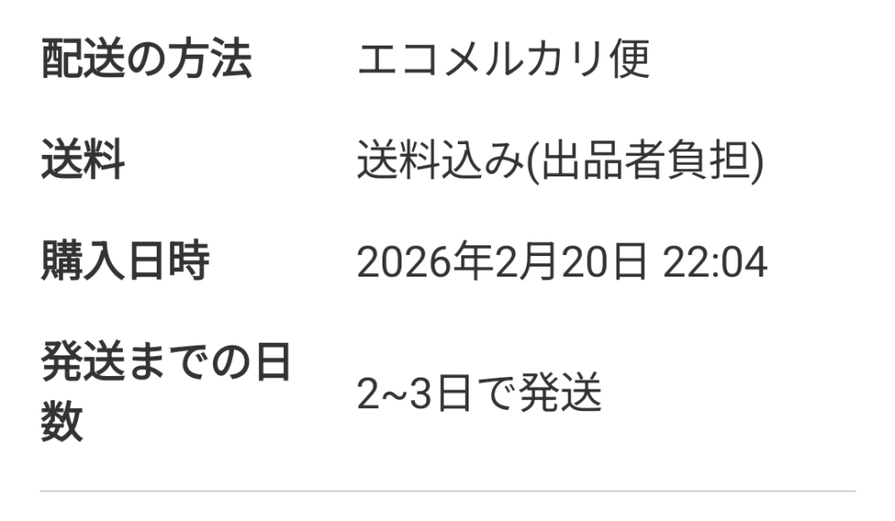 メルカリでの発送期限なのですが、購入者側は、この画像の場合は何日の