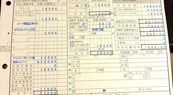 【ご成約済み】 バイクの見積もり金額について質問ですこの見積もり価格は適正価格