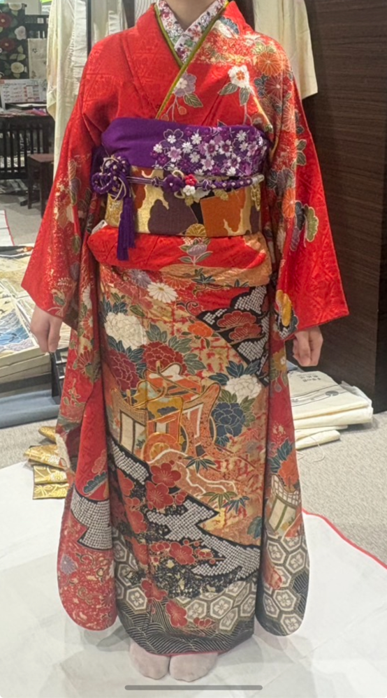 振袖一旦このような感じにしてみたのですがどうでしょうか？ママ振 