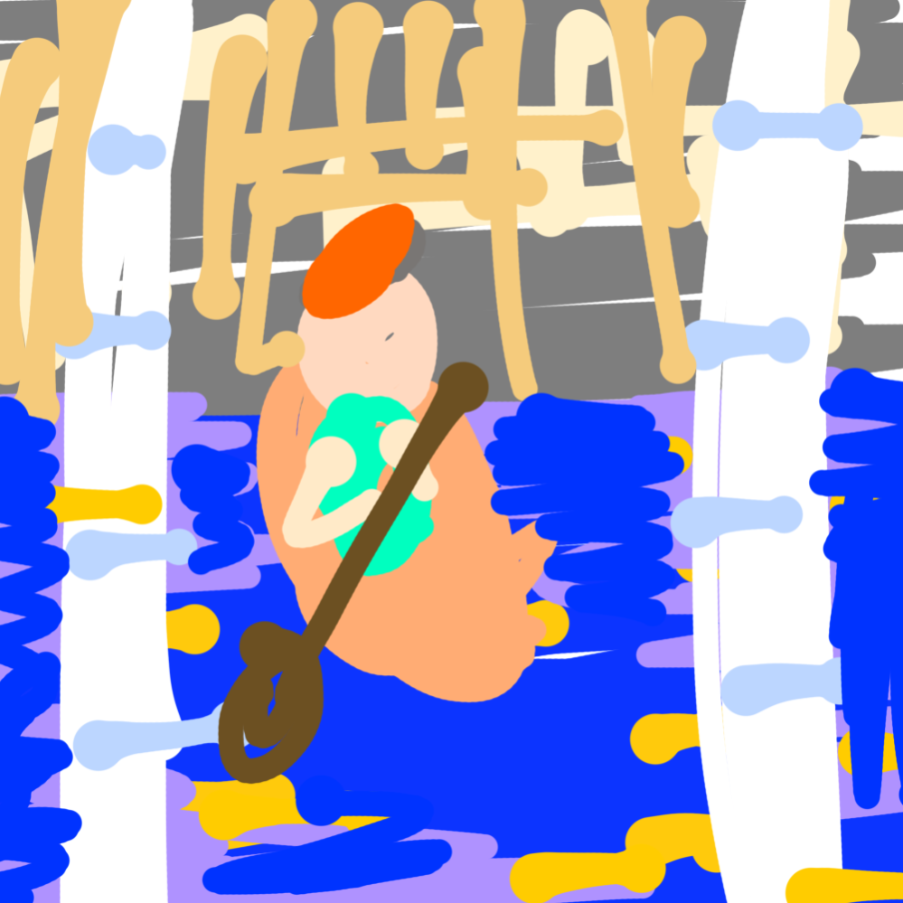 油絵（誰の絵かはわかりません） 美術でみたこんな感じの油絵がなんていう作品かわかりません！わかる人