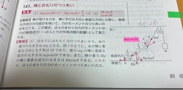 高校物理です。この図でmgcos2θとありますが、なぜ2θにな - Yahoo